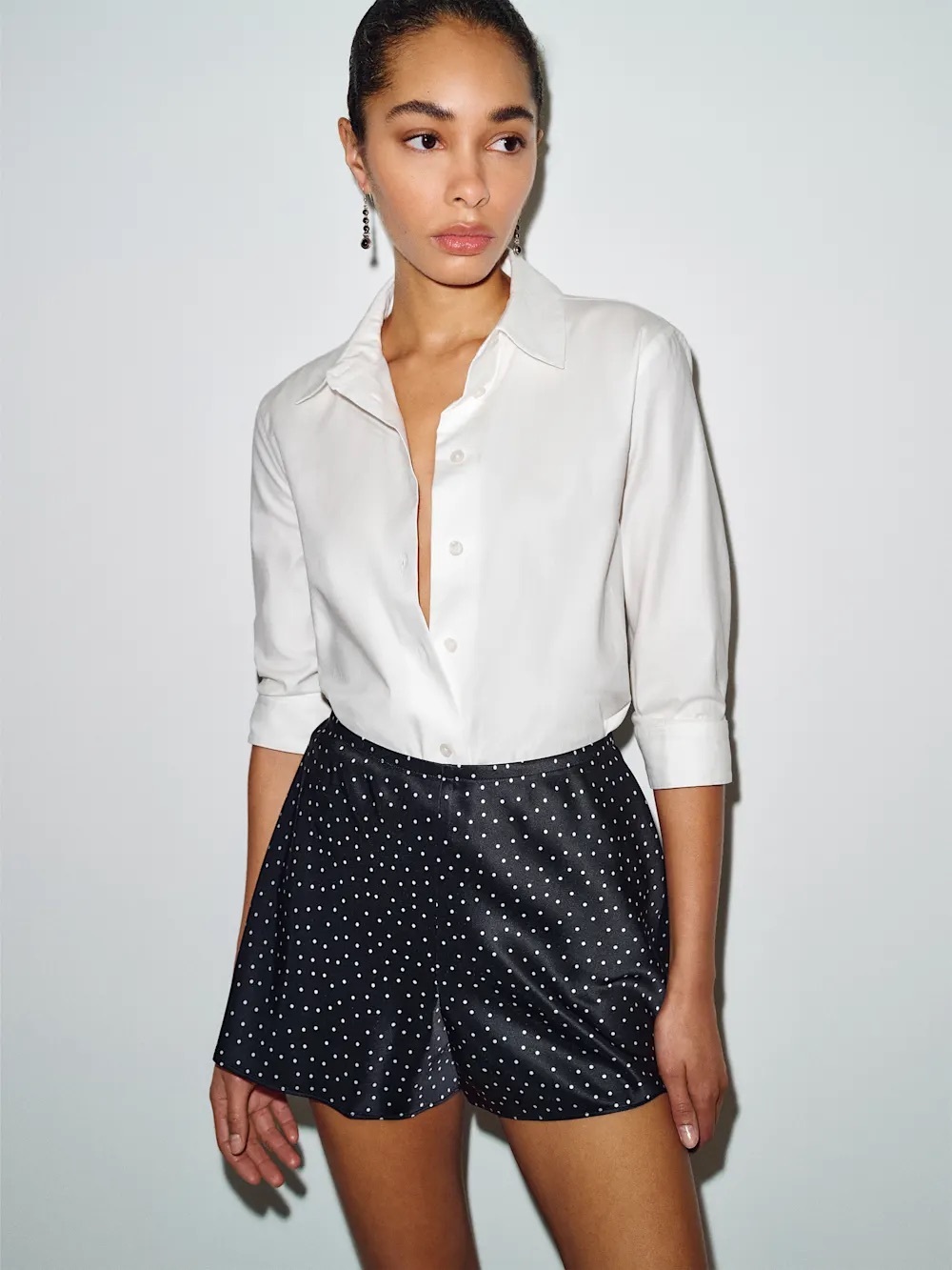NWT Reformation Gale Silk Mid Rise Short Selene Polka Dot